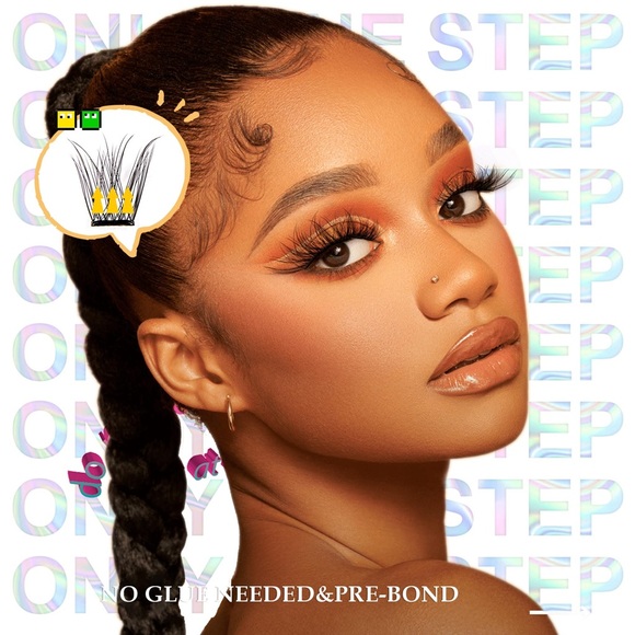 Self Adhesive Eyelashes No Glue Lash Clusters Natural look C Curl 1 Step DIY - Picture 4 of 8